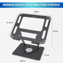 💻Base Giratoria En Aluminio Para MacBook/Laptop Resiste Hasta 17" + Soporte De Celular de Obsequio🎁